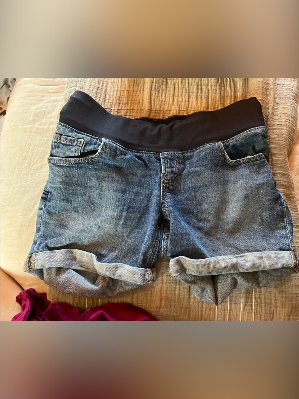 Old Navy | Maternity Denim Shorts & Striped Tee Bundle